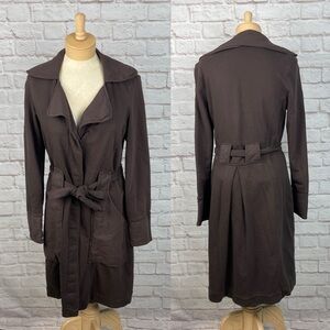 Prairie Underground Brown Cotton Tie Trench Coat Size Large